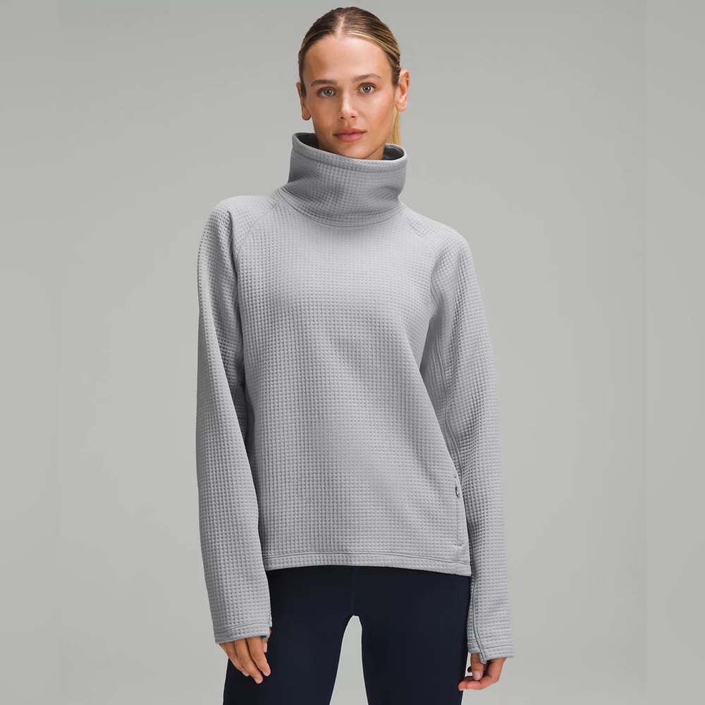 Sold out NWT Lululemon Gray waffle Pullover; size 14; $85